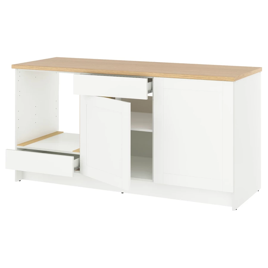 Напольный шкаф - IKEA KNOXHULT/ИКЕА КНОКСХУЛЬТ, белый/под беленный дуб (изображение №1)