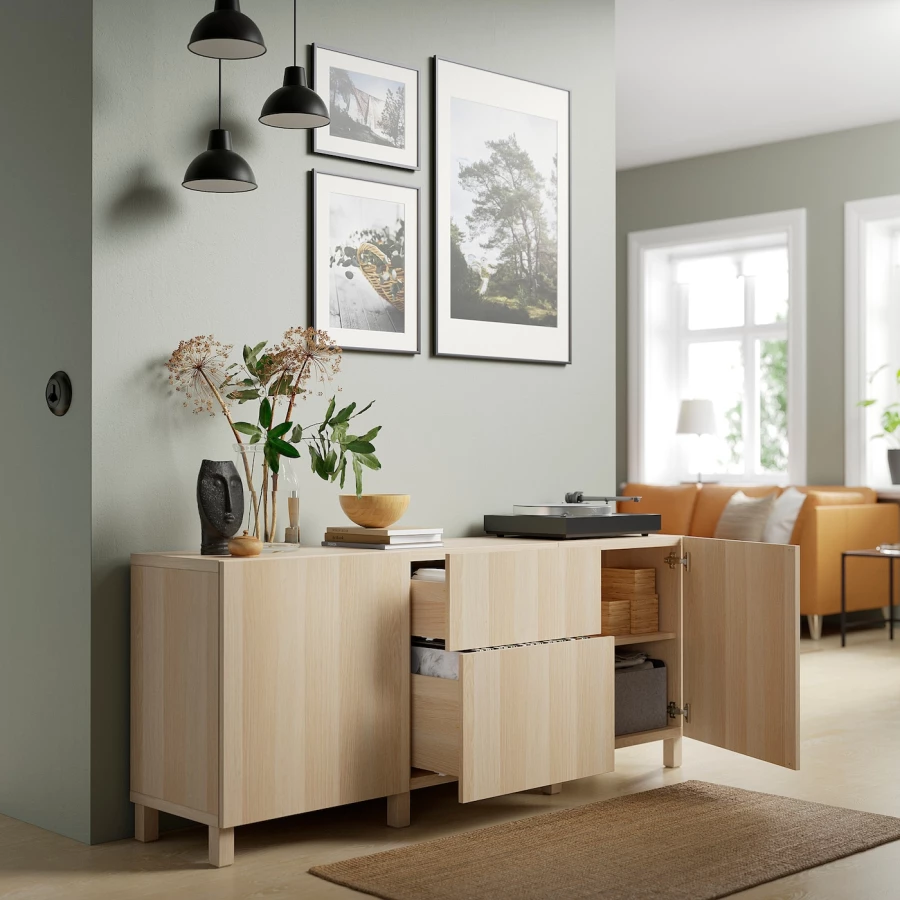 Комбинация для хранения - IKEA BESTÅ/BEST/БЕСТА/БЕСТО ИКЕА, 180x42x74 см, коричневый, (изображение №2)