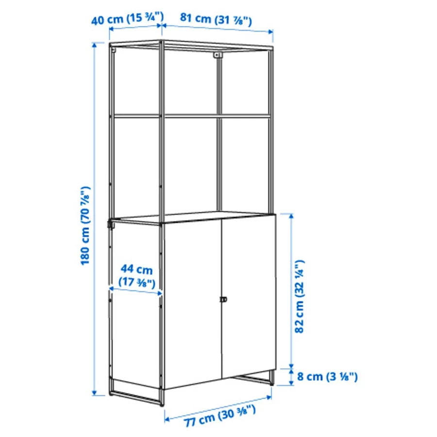 Книжный шкаф - JOSTEIN IKEA/ ЙОСТЕЙН ИКЕА,  180х81 см, белый (изображение №5)