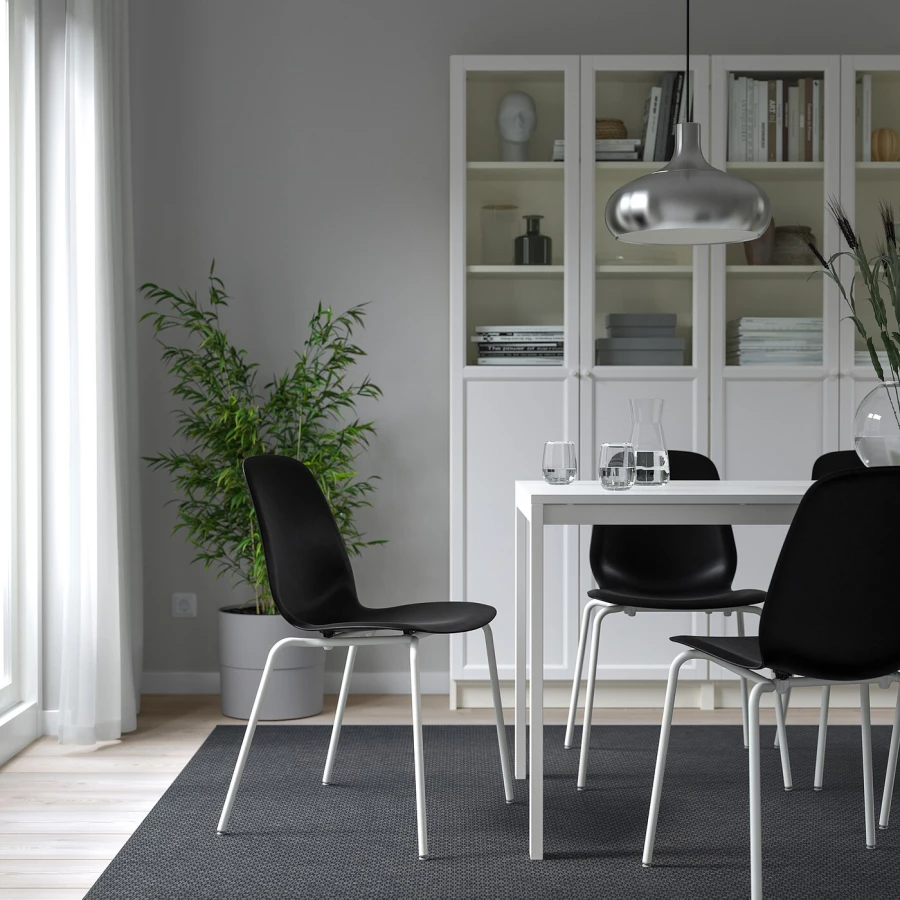 Стул - IKEA LIDАS/SEFAST/LIDAS, 87х52х50 см,черный/белый, ИКЕА (изображение №8)