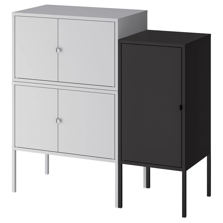 Комбинация для хранения - LIXHULT IKEA/ ЛИКСГУЛЬТ ИКЕА, 92х95 см, черный/серый (изображение №1)