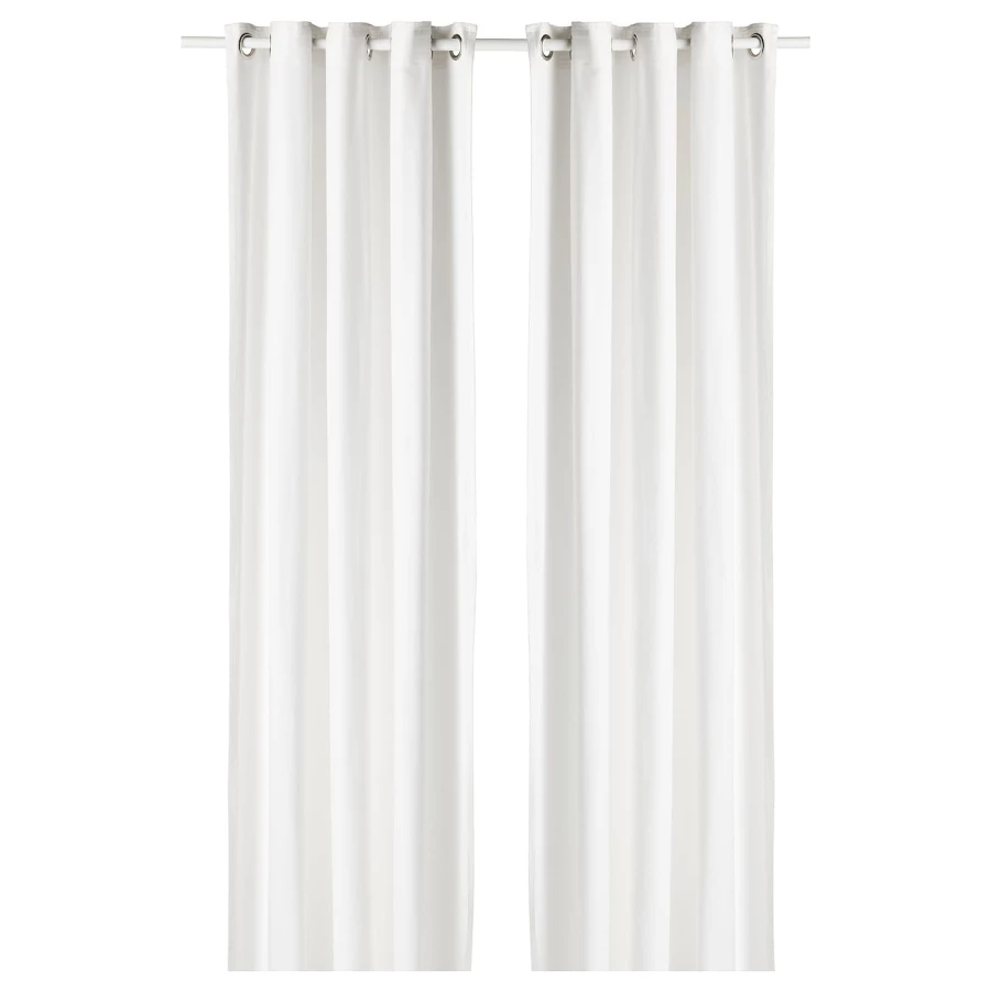 Штора, 2 шт. - IKEA MOALINA, 300х145 см, белый, МОАЛИНА ИКЕА (изображение №1)
