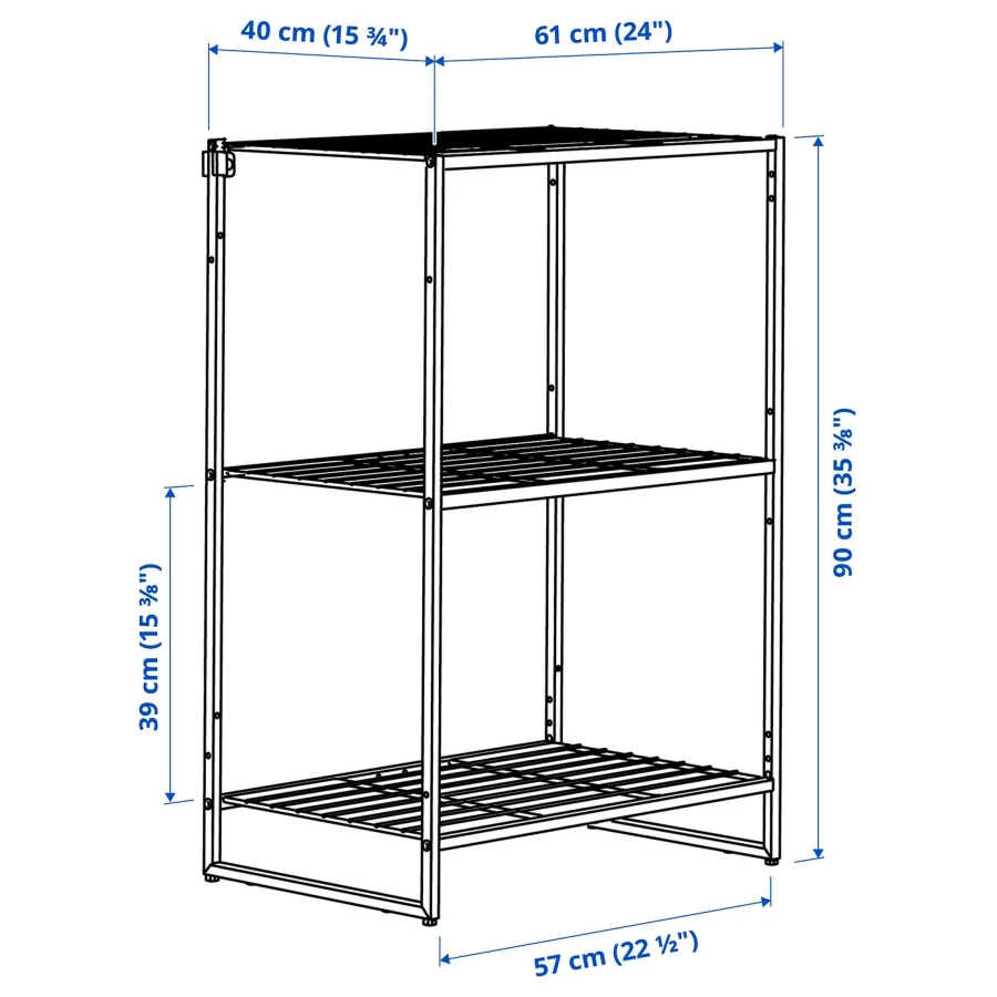 Книжный шкаф - JOSTEIN IKEA/ ЙОСТЕЙН ИКЕА,  90х61 см, белый (изображение №4)