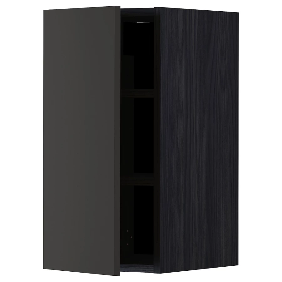 Навесной шкаф с полкой - METOD IKEA/ МЕТОД ИКЕА, 60х30 см, черный (изображение №1)