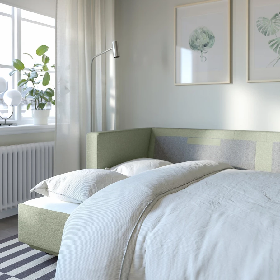 3-местный диван-кровать - IKEA LANDSKRONA, 92x223см, белый, ЛАНДСКРУНА ИКЕА (изображение №5)