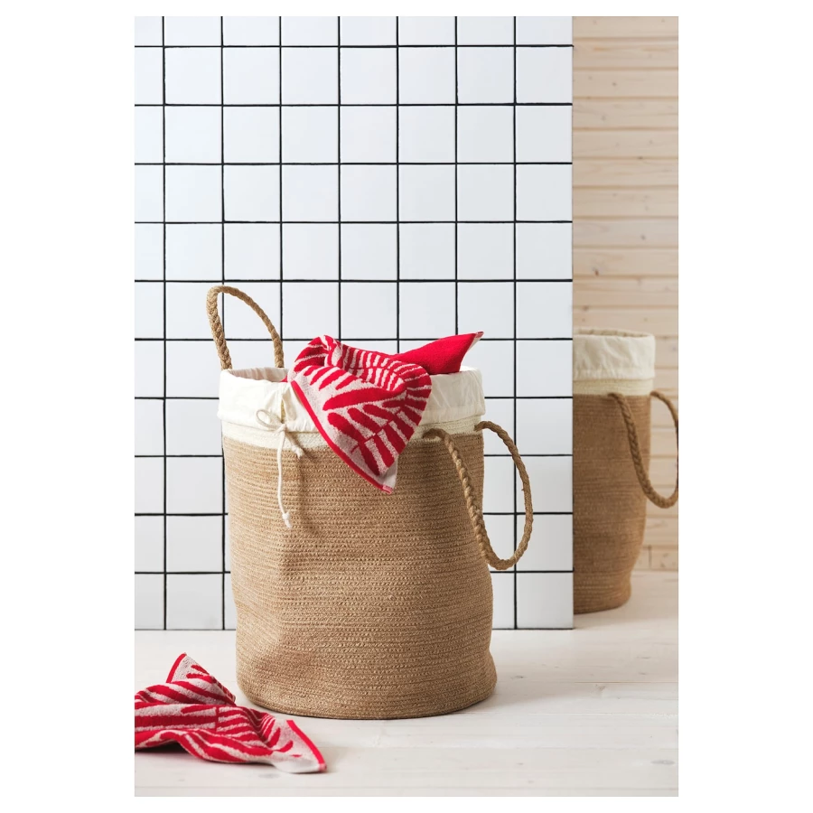 Полотенце - IKEA MAJSMOTT, 50х30 см, красный/белый, МАЙСМОТТ ИКЕА (изображение №5)