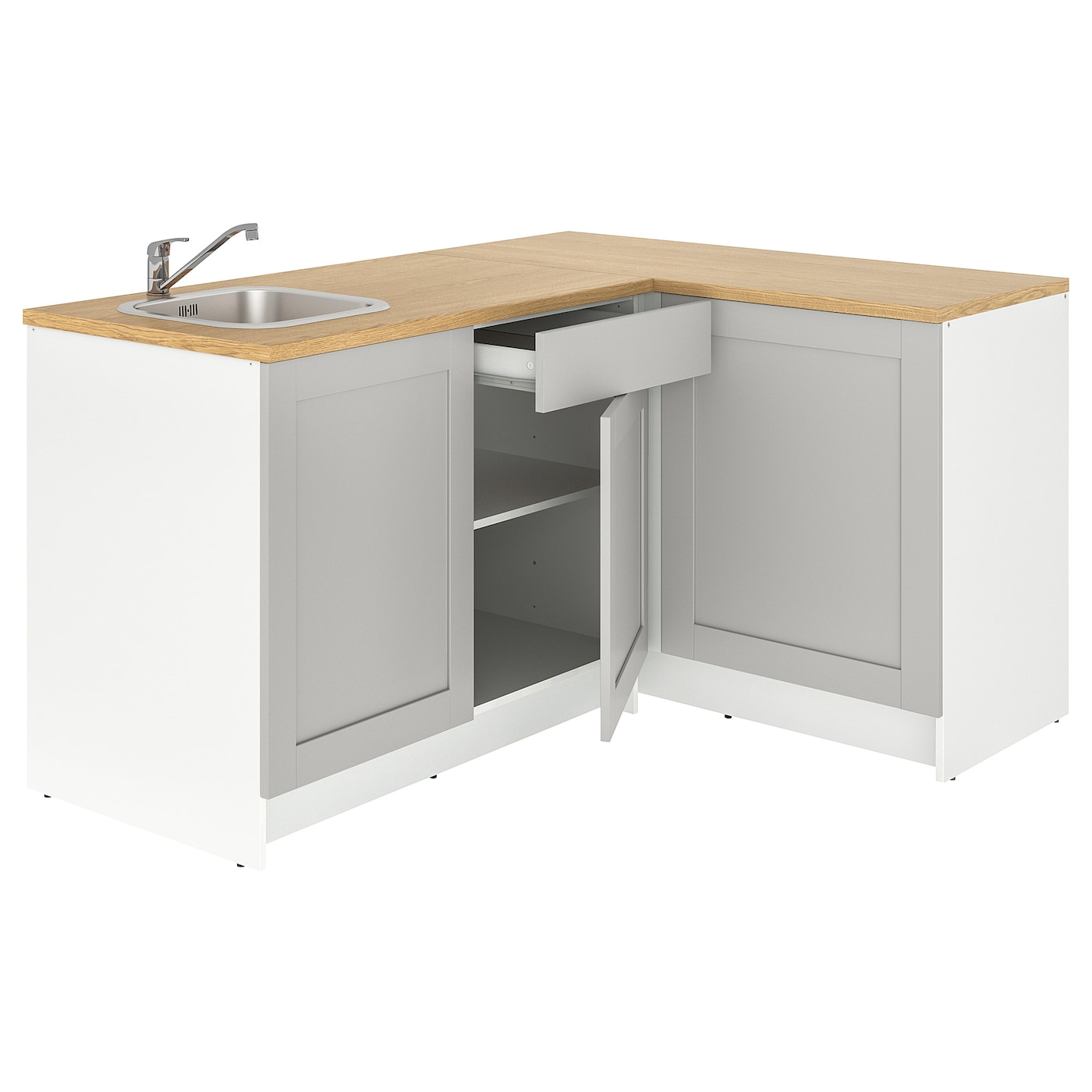Угловая кухня -  KNOXHULT IKEA/ КНОКСХУЛЬТ ИКЕА, 183х91 см, белый/серый/бежевый