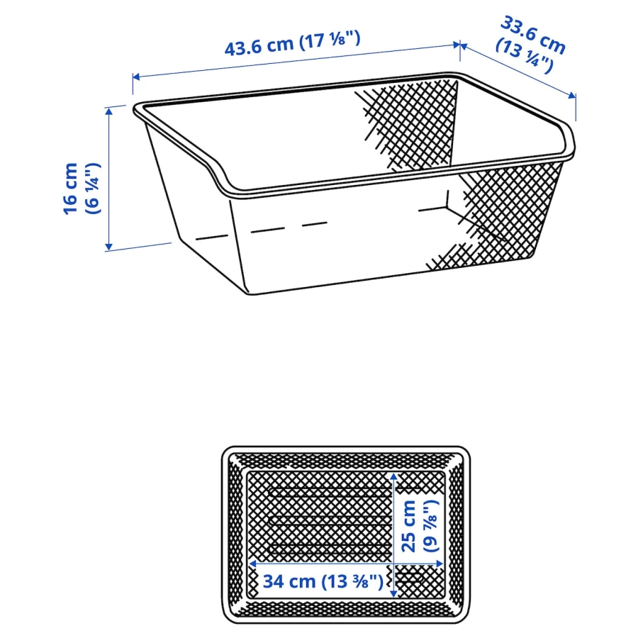 Сетчатая корзина - IKEA KOMPLEMENT, 50x35 см, белый КОМПЛИМЕНТ ИКЕА (изображение №4)