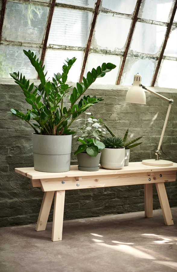 Горшок для растений - IKEA NYPON, 24 см, серый, НИПОН ИКЕА (изображение №2)