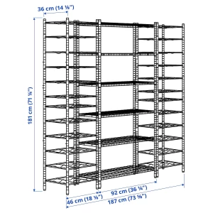 Второе фото. Стеллаж - IKEA OMAR, 187х36х181 см, оцинкованная сталь, ОМАР ИКЕА