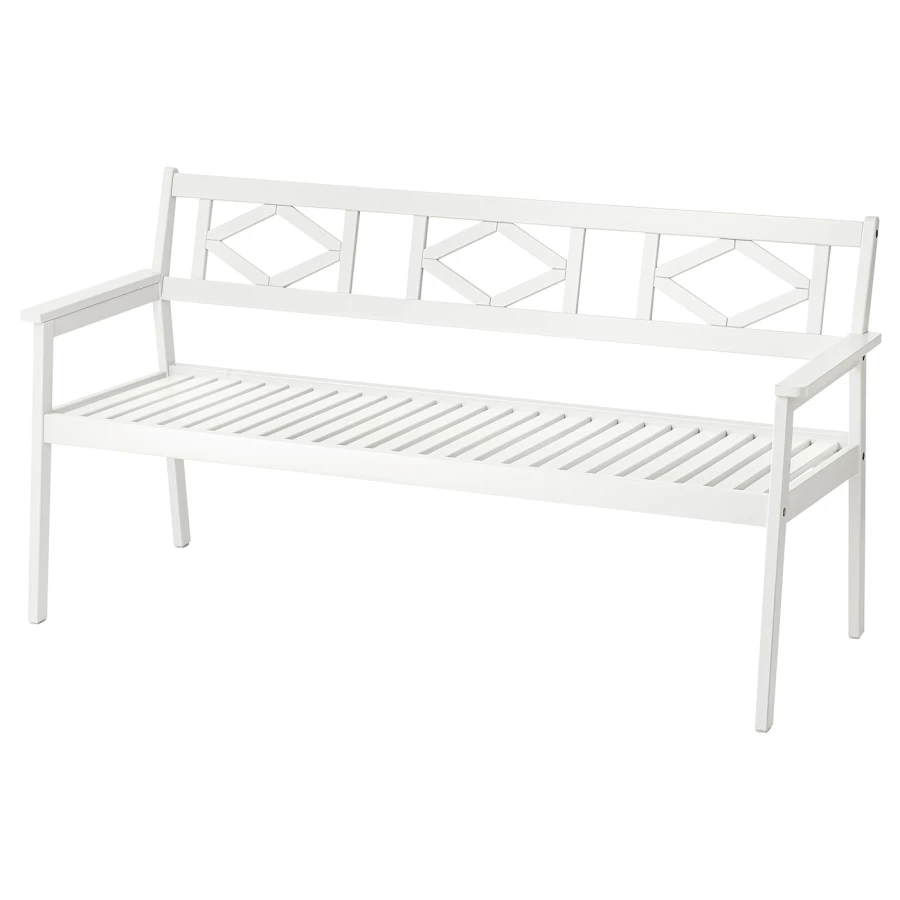 Скамья со спинкой - IKEA BONDHOLMEN/БОНДХОЛЬМЕН ИКЕА, 84х63х163 см, белый (изображение №1)