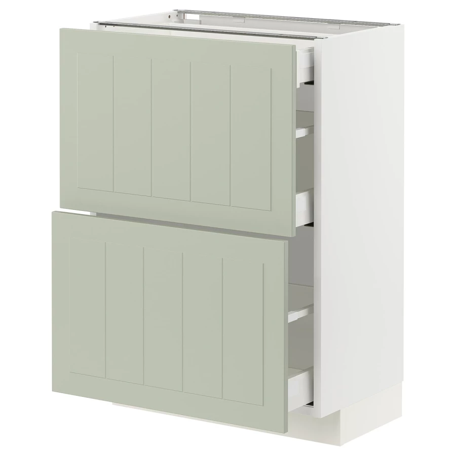 Нижний шкаф - METOD / MAXIMERA IKEA/ МЕТОД / МАКСИМЕРА ИКЕА, 88х60 см, белый/зеленый (изображение №1)