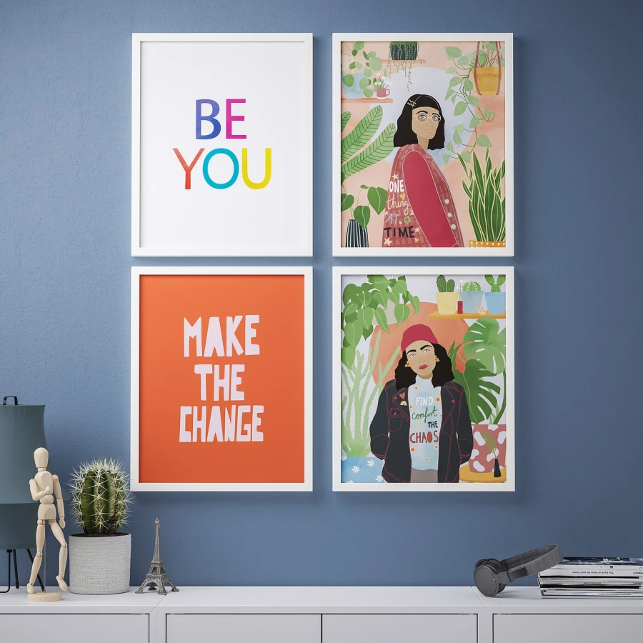 Постер, 4 шт. - IKEA BILD, 30х40 см, «Make the change», БИЛЬД ИКЕА (изображение №2)