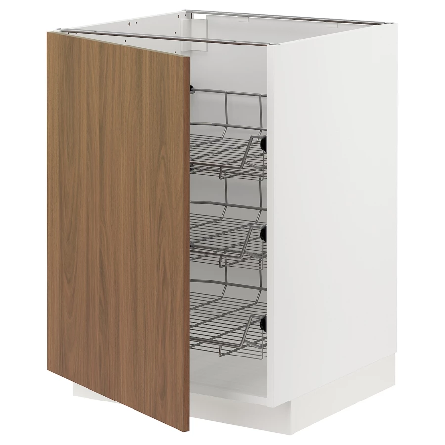 Напольный шкаф - METOD IKEA/ МЕТОД ИКЕА,  60х60 см, белый/коричневый (изображение №1)