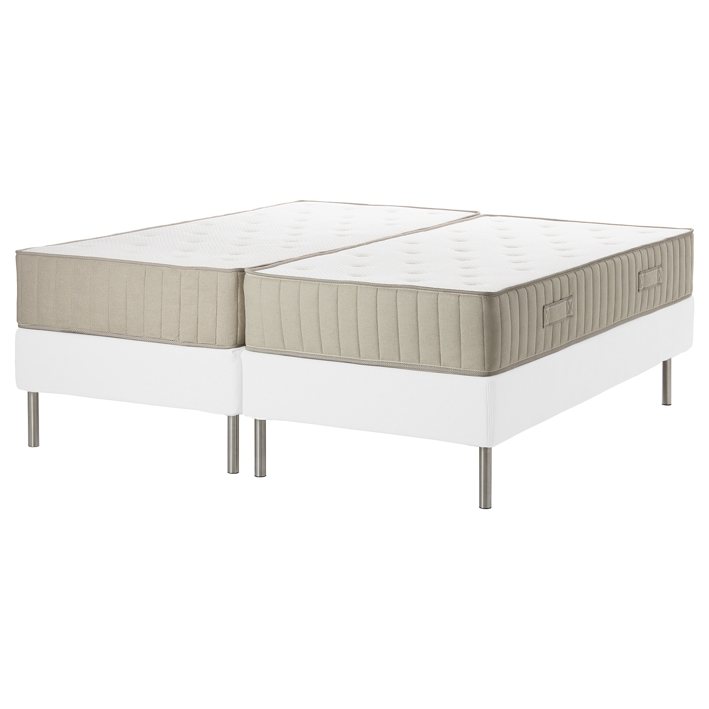 Континентальная кровать - IKEA ESPEVÄR/VATNESTRÖM/ESPEVAR/VATNESTROM, 200х180 см, жесткий матрас, белый, ЭСПЕВАР/ВАТНЕСТРЁМ/ВАТНЕСТРЕМ ИКЕА