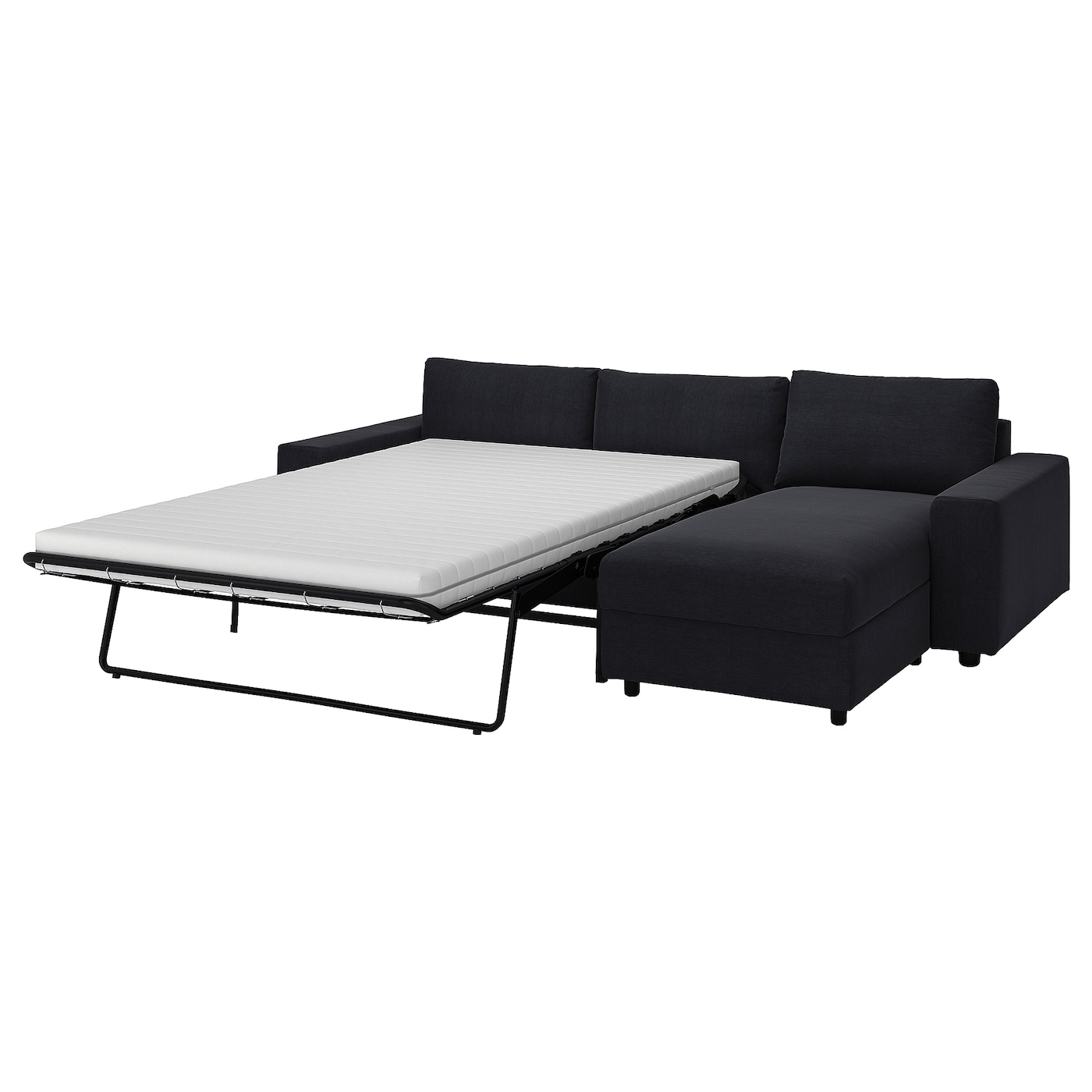 3-местный диван с шезлонгом - IKEA VIMLE, 98x285см, черный, ВИМЛЕ ИКЕА