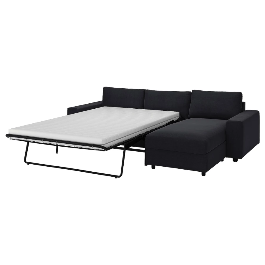 3-местный диван с шезлонгом - IKEA VIMLE, 98x285см, черный, ВИМЛЕ ИКЕА (изображение №1)