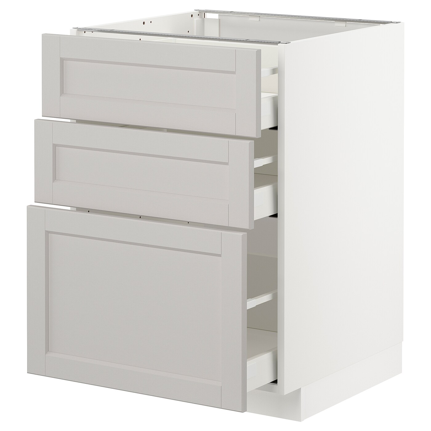 Напольный кухонный шкаф  - IKEA METOD MAXIMERA, 88x62x60см, белый/светло-серый, МЕТОД МАКСИМЕРА ИКЕА