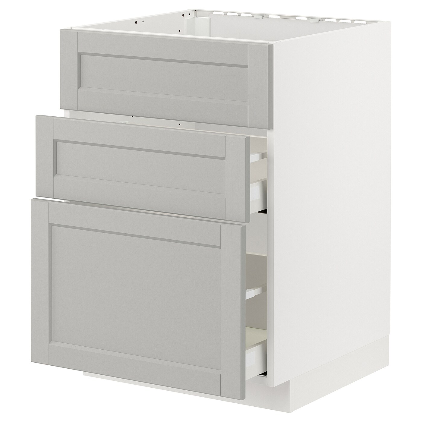 Напольный кухонный шкаф  - IKEA METOD MAXIMERA, 62x80x60см, белый/серый, МЕТОД МАКСИМЕРА ИКЕА