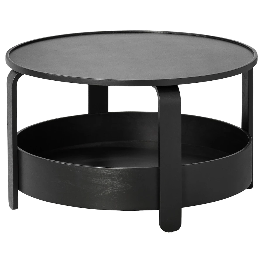 Журнальный стол - IKEA BORGEBY/ИКЕА БОРГЕБИ, 70х70х42 см, черный (изображение №1)