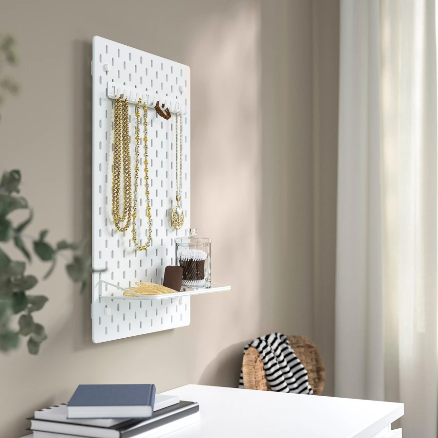 Полка IKEA SKÅDIS/СКОДИС ИКЕА, 32х11 см, белый (изображение №5)
