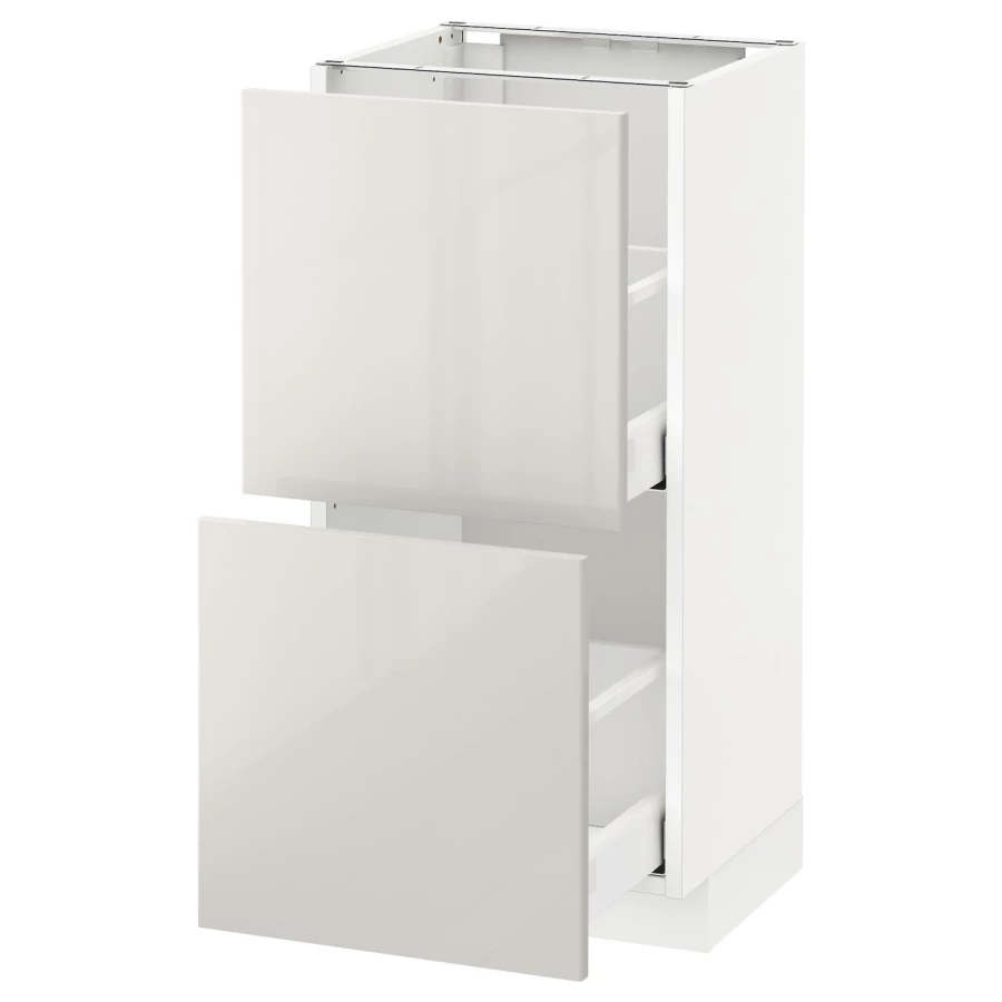 Напольный шкаф - IKEA METOD MAXIMERA, 88x39x40см,белый/светло-серый, МЕТОД МАКСИМЕРА ИКЕА (изображение №1)