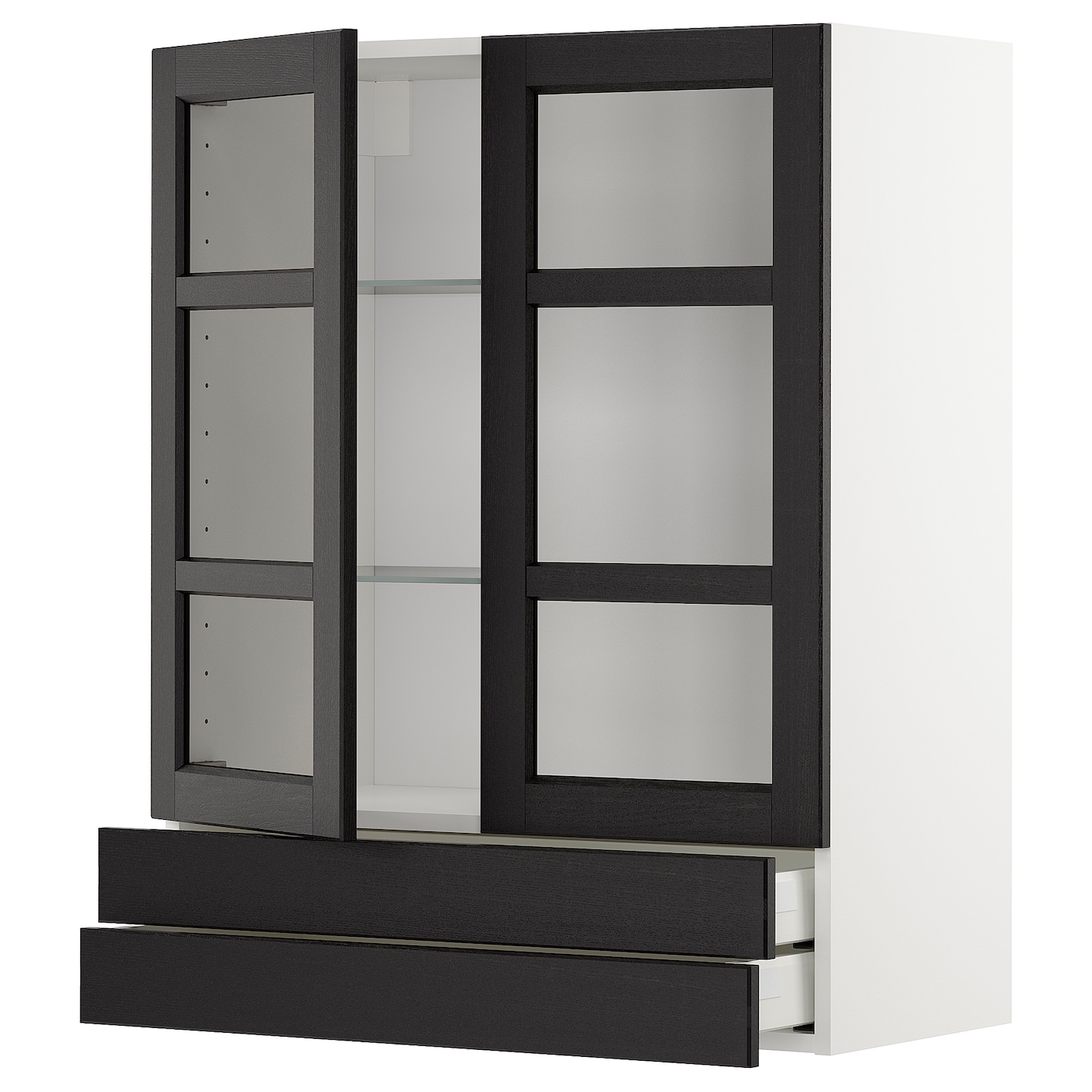 Шкаф  - METOD / MAXIMERA IKEA/  МЕТОД/МАКСИМЕРА ИКЕА, 100х80 см, белый/черный