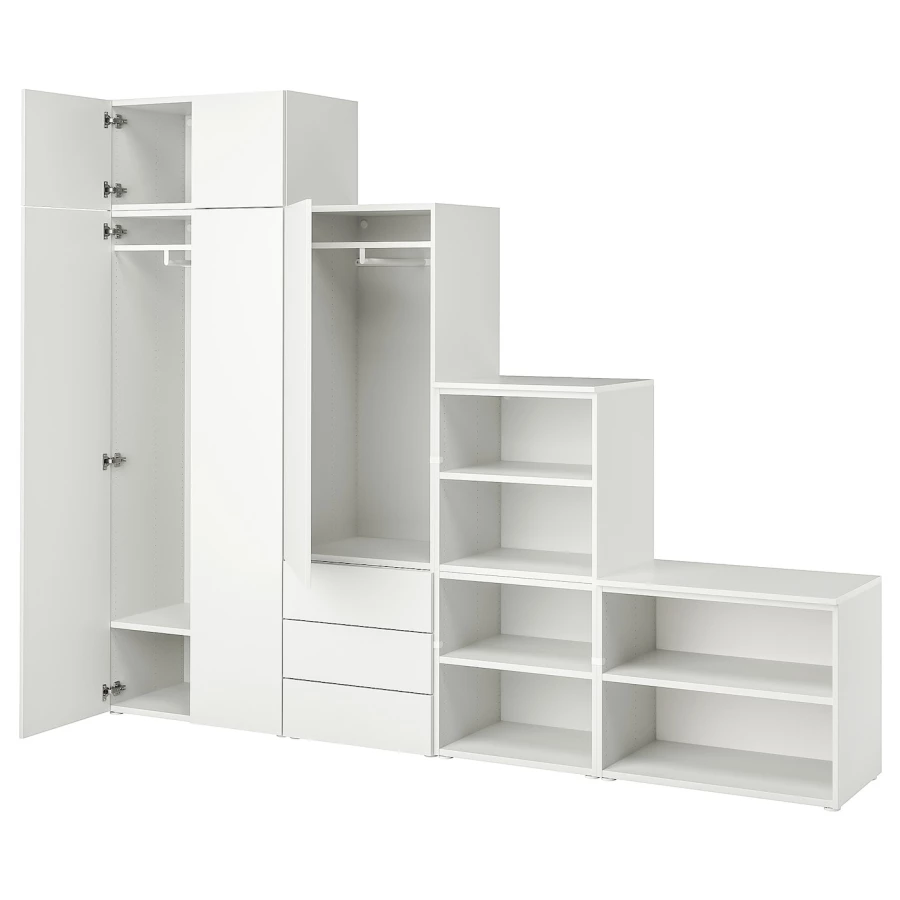 Платяной шкаф - PLATSA/IKEA/ ПЛАТСА ИКЕА,280x42x221 см, белый (изображение №1)