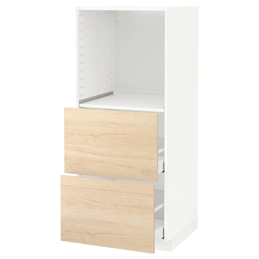 Напольный шкаф  - IKEA METOD MAXIMERA, 148x61,6x60см, белый/светло-коричневый, МЕТОД МАКСИМЕРА ИКЕА (изображение №2)