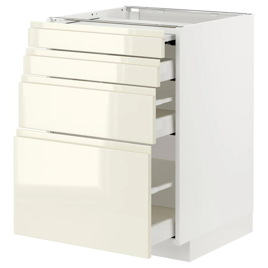 Напольный шкаф - IKEA METOD MAXIMERA, 88x62x60см, белый/светло-бежевый, МЕТОД МАКСИМЕРА ИКЕА (изображение №1)