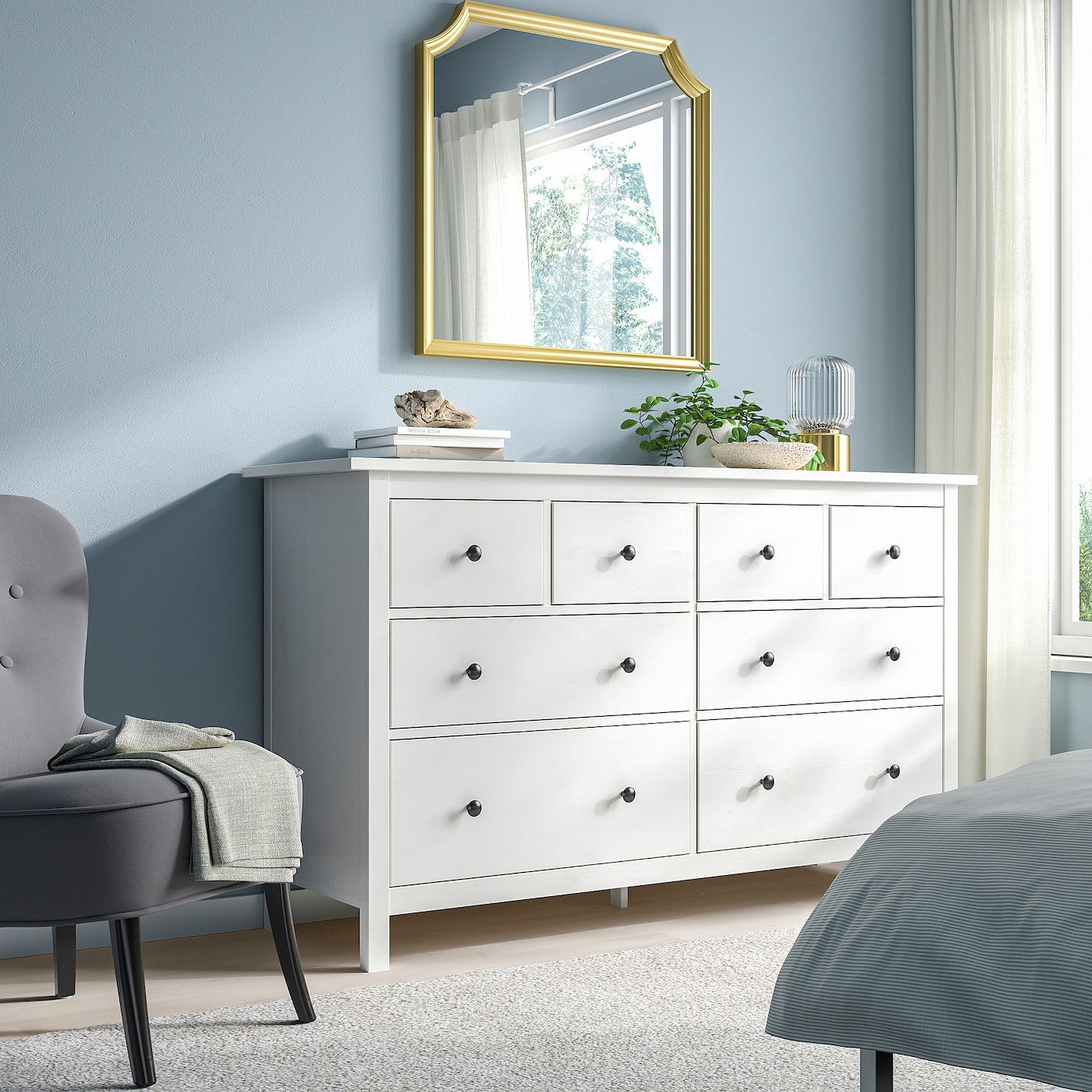 Комод с 8 ящиками - IKEA HEMNES ХЕМНЭС ИКЕА, 96x160 см, белый за