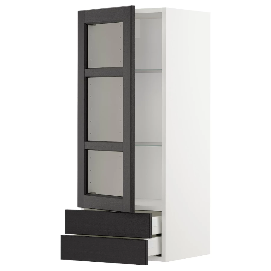 Шкаф  - METOD / MAXIMERA IKEA/  МЕТОД/МАКСИМЕРА ИКЕА, 100х40 см, белый/черный (изображение №1)