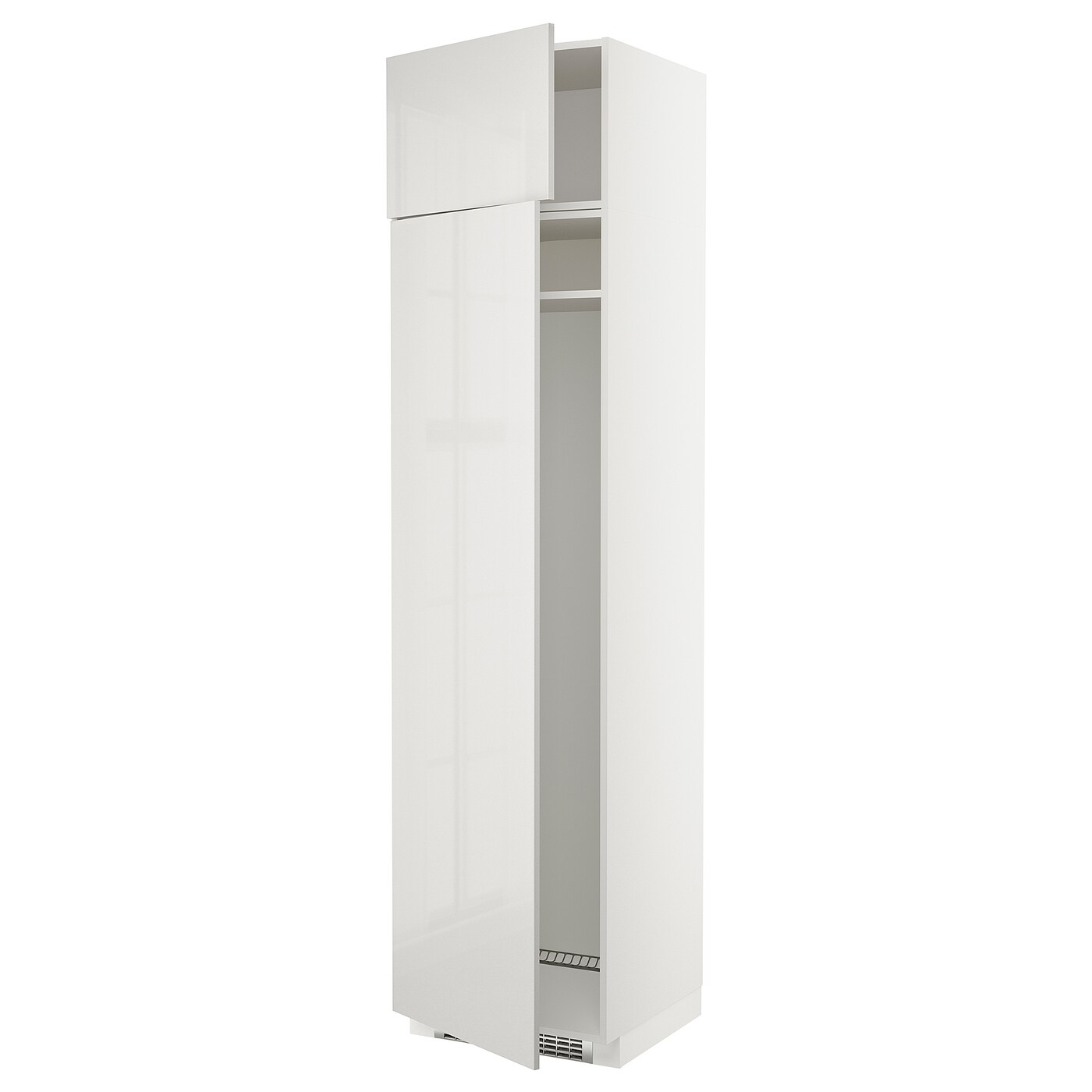 Высокий кухонный шкаф - IKEA METOD/МЕТОД ИКЕА, 240х60х60 см, белый/светло-серый глянцевый