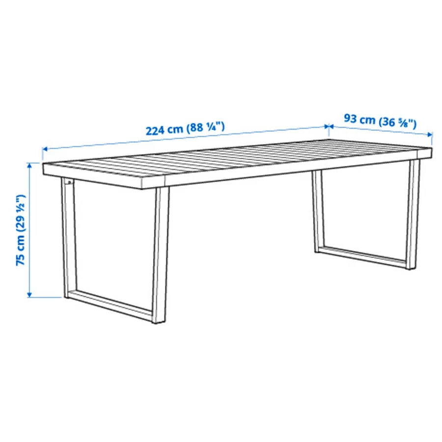 Обеденный стол и стулья  - VÄRMANSÖ IKEA/ ВЕРМАНСЕ ИКЕА, 224х93 см, коричневый (изображение №9)