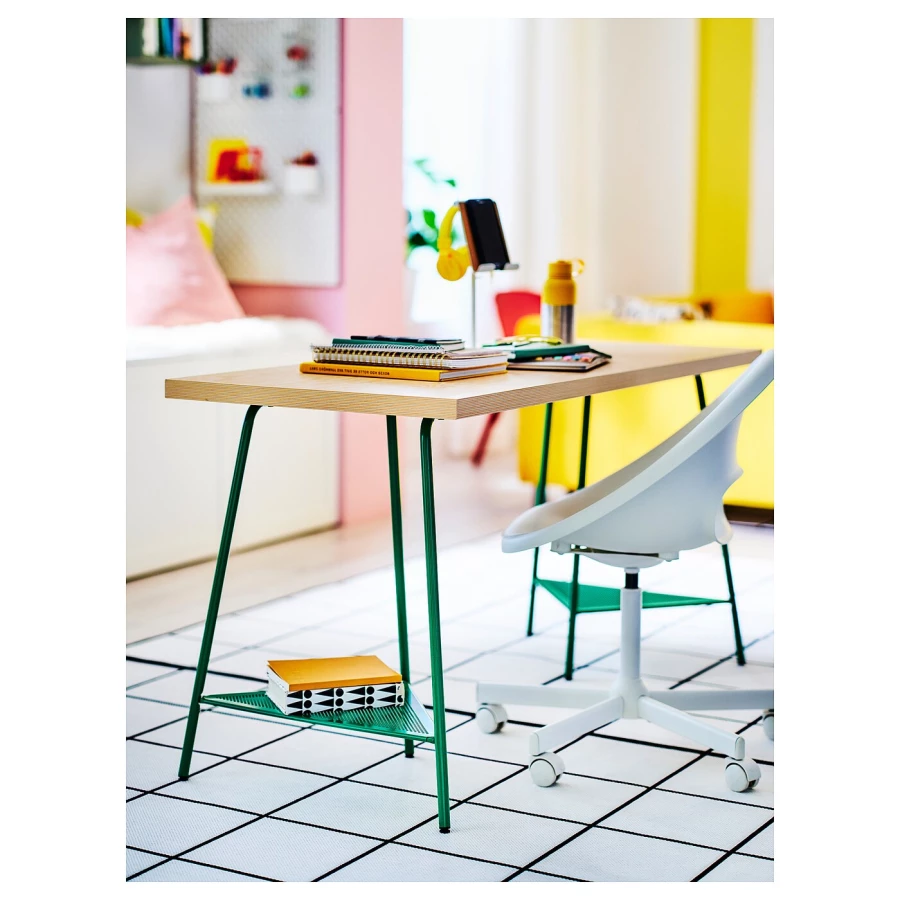 Письменный стол - IKEA MITTCIRKEL/TILLSLAG, 140х60 см, сосна/зеленый, МИТЦИРКЕЛЬ/ТИЛЛЬСЛАГ ИКЕА (изображение №5)