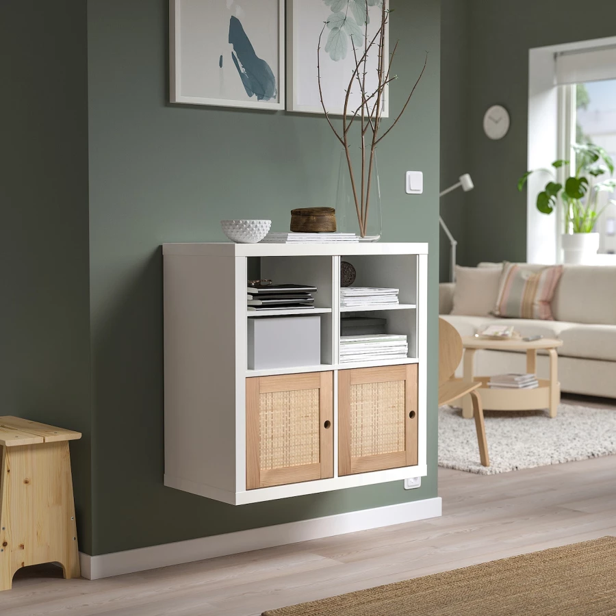 Вставка с дверцей - KALLAX IKEA/КАЛЛАКС ИКЕА, 33х33 см, светло-коричневый (изображение №2)