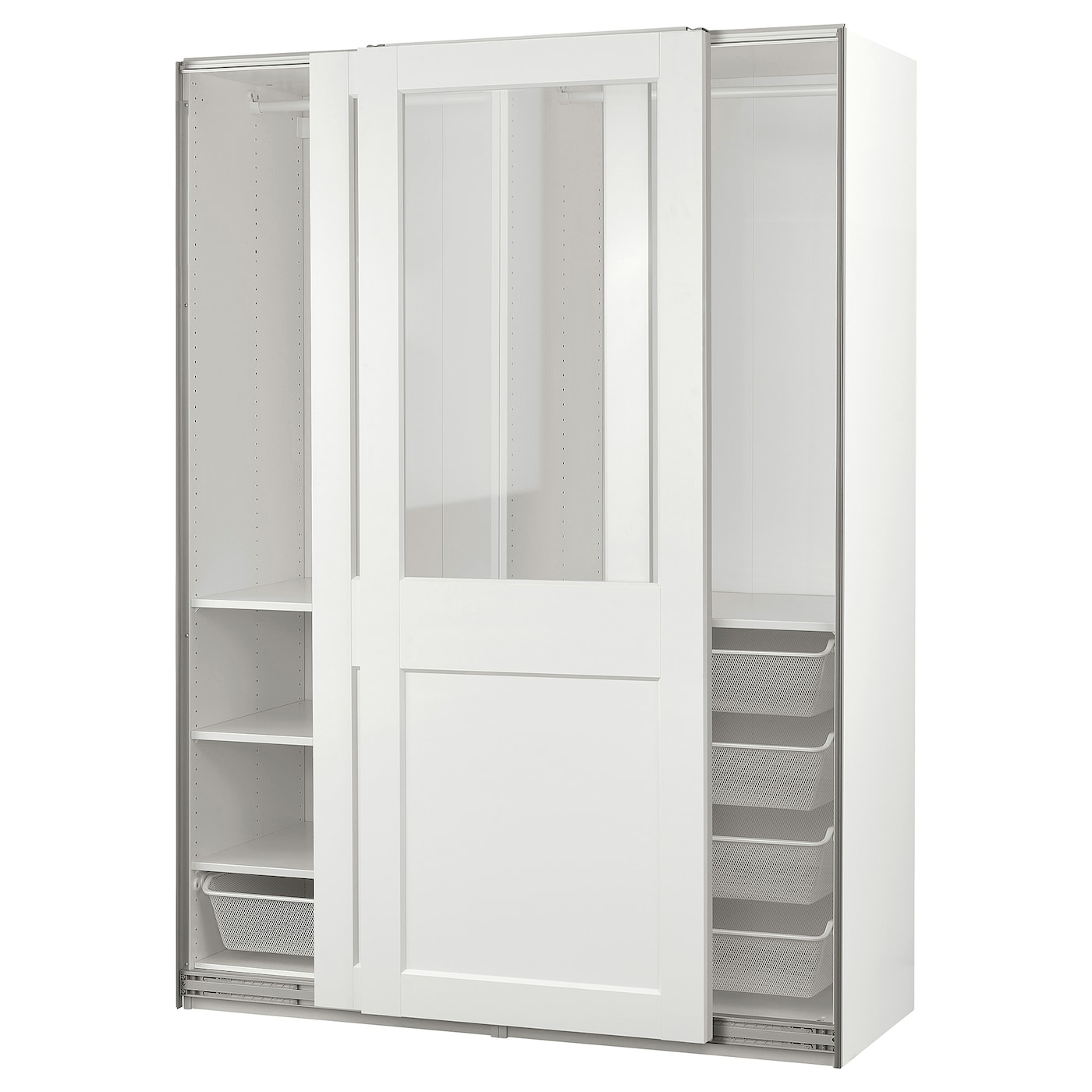 Шкаф-купе - PAX / GRIMO IKEA/ ПАКС/ ГРИМО ИКЕА, 150x66x201 см, белый