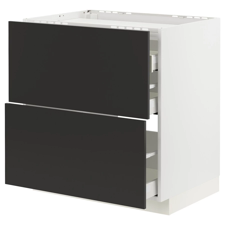 Напольный шкаф - METOD / MAXIMERA IKEA/ МЕТОД/ МАКСИМЕРА ИКЕА,  88х80 см, белый/черный (изображение №1)