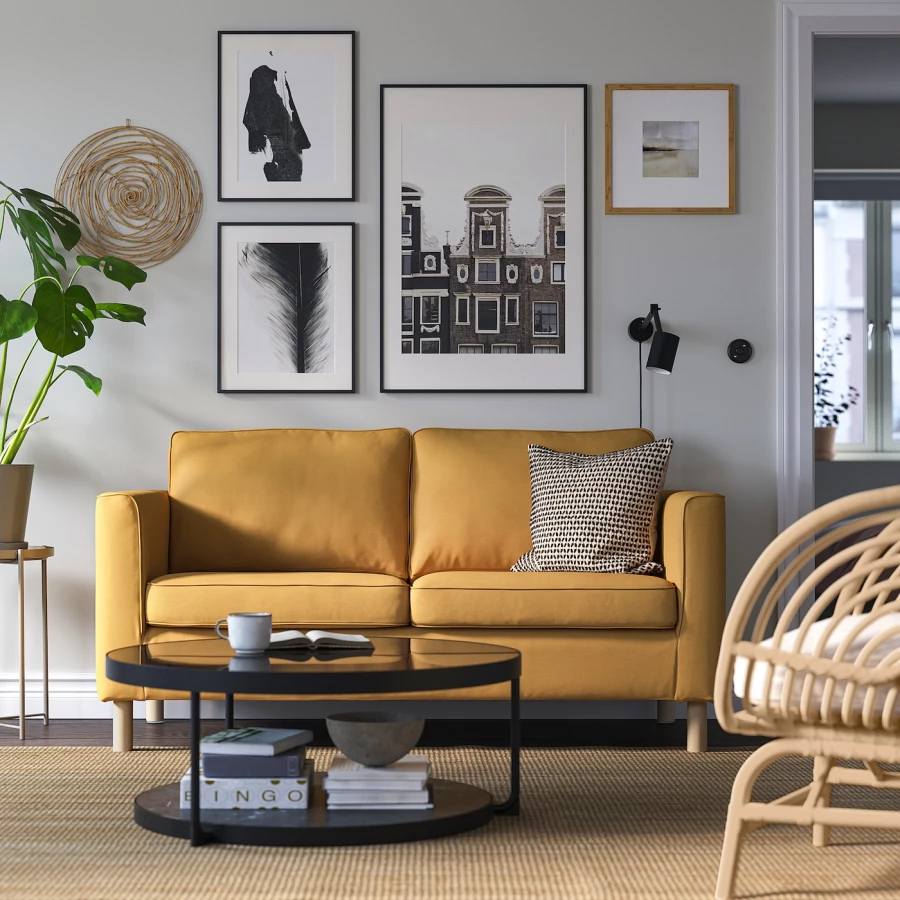 2-местный диван - IKEA PÄRUP/PARUP/ПЭРУП ИКЕА, 165х80х69 см, светло-коричневый (изображение №2)