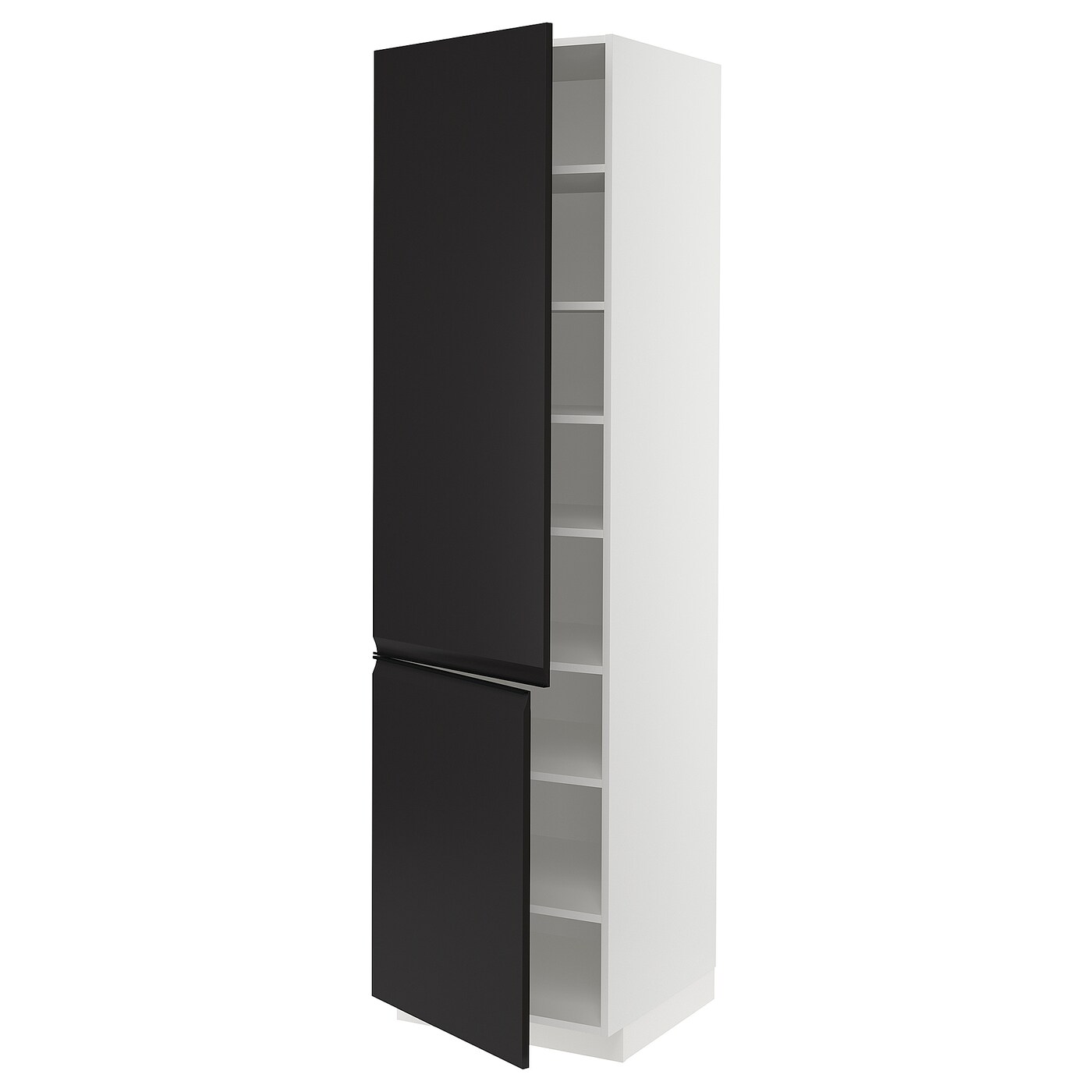 Высокий шкаф - IKEA METOD/МЕТОД ИКЕА, 220х60х60 см, черный/белый