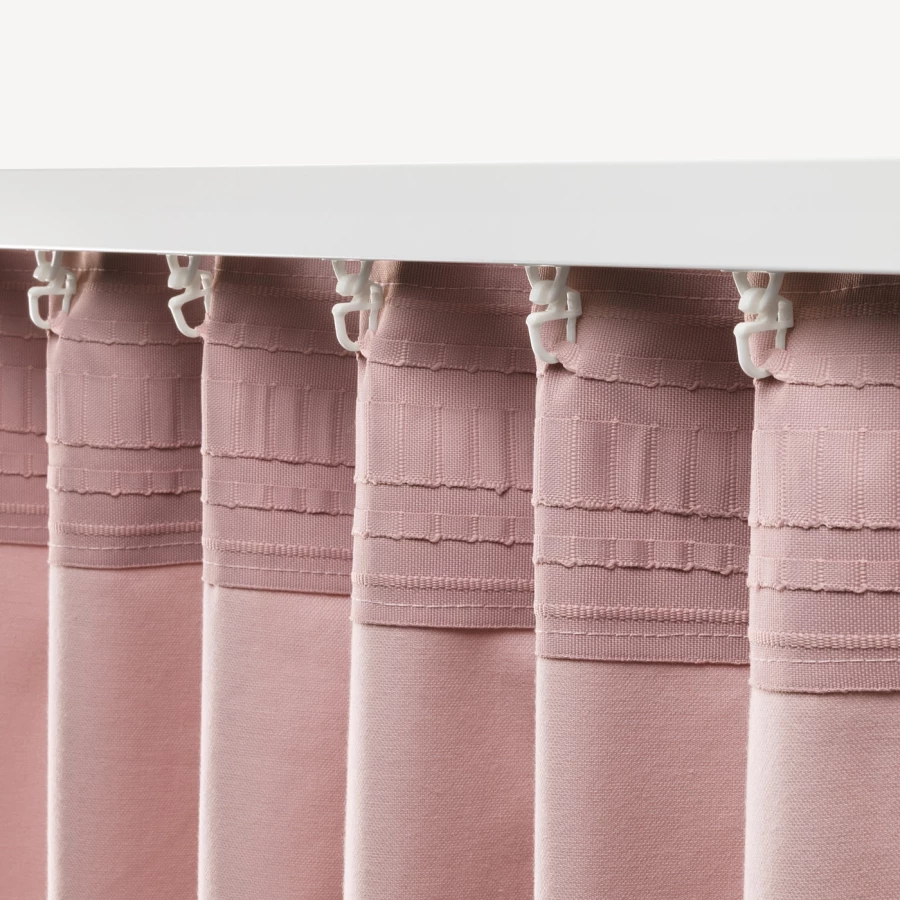 Затемняющая штора, 2 шт. - IKEA SANELA, 300х140 см, светло-розовый, САНЕЛА ИКЕА (изображение №3)