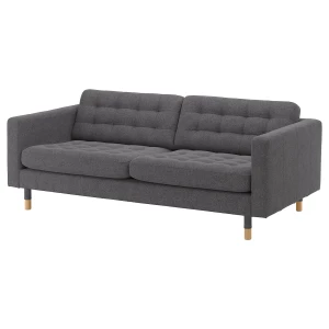 3-местный диван - IKEA LANDSKRONA, 78x89x204см, черный, ЛАНДСКРОНА ИКЕА