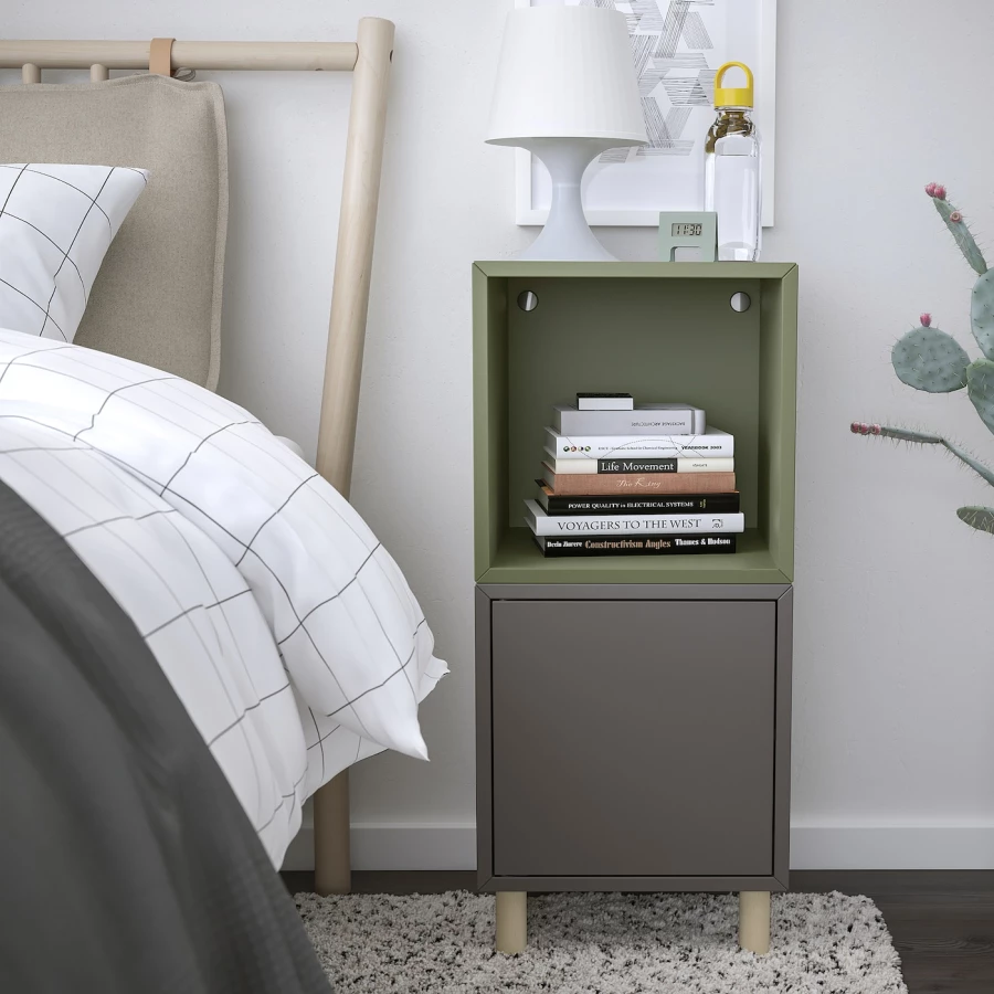 Комбинация для хранения - EKET IKEA/ ЭКЕТ ИКЕА,  80х35х70 см,  темно-серый/зеленый (изображение №2)
