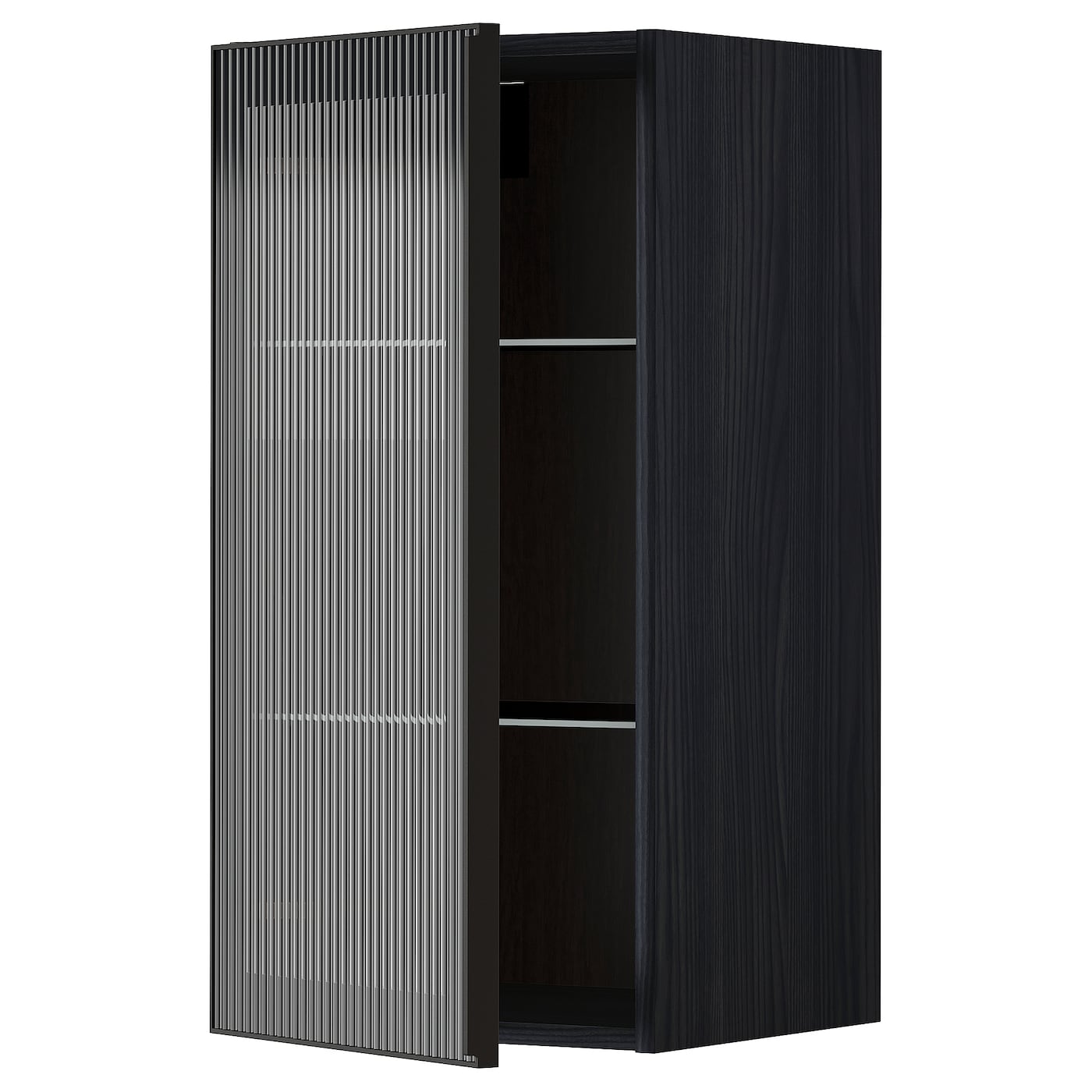 Шкаф со стеклянными дверцами - METOD IKEA/ МЕТОД ИКЕА, 80х40 см, черный