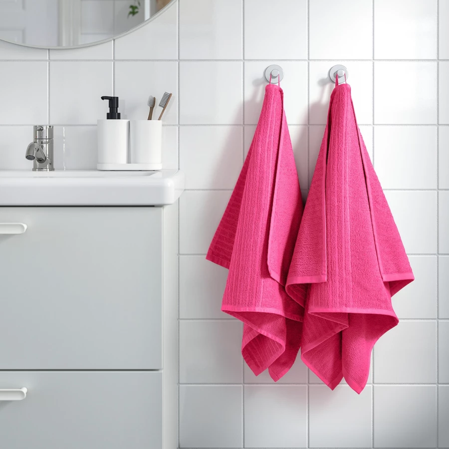 Полотенце для рук - IKEA VÅGSJÖN/VAGSJON, ярко-розовый, ВОГШЁН ИКЕА (изображение №3)