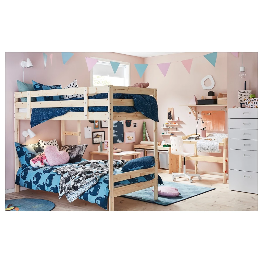 Кровать двухъярусная - IKEA MYDAL/ МИДАЛ ИКЕА, 90x200 см, коричневый (изображение №5)