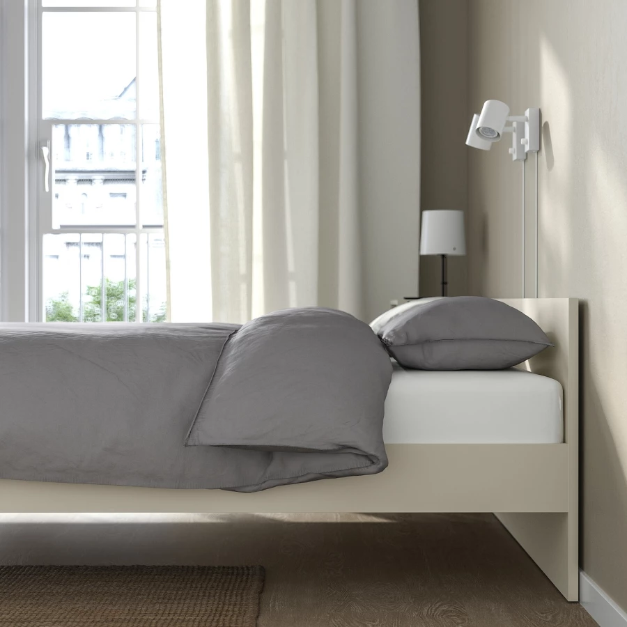 Двуспальная кровать - IKEA GURSKEN/LURÖY/LUROY, 200х140 см, бежевый, ГУРСКЕН/ЛУРОЙ ИКЕА (изображение №7)