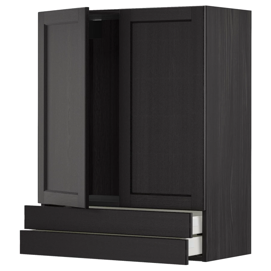 Шкаф  - METOD / MAXIMERA IKEA/  МЕТОД/МАКСИМЕРА ИКЕА, 100х80 см, черный (изображение №1)