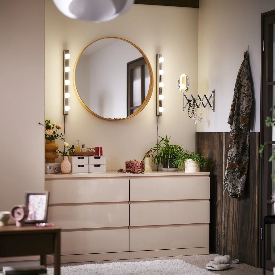 Комод - IKEA MALM/МАЛЬМ ИКЕА, 78х48х80 см, светло-оранжевый/глянцевый (изображение №2)