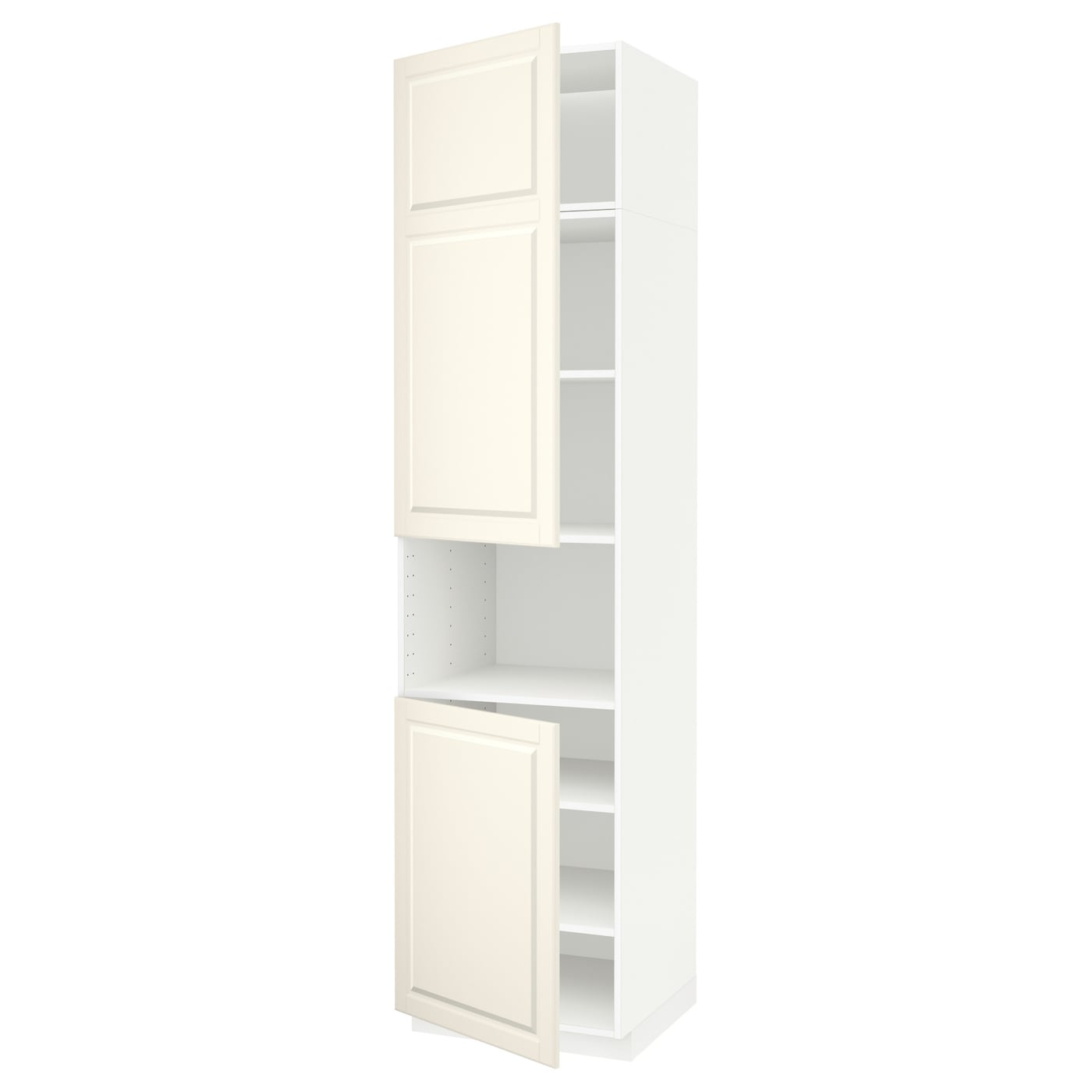Высокий шкаф - IKEA METOD/МЕТОД ИКЕА, 240х60х60 см, белый/кремовый